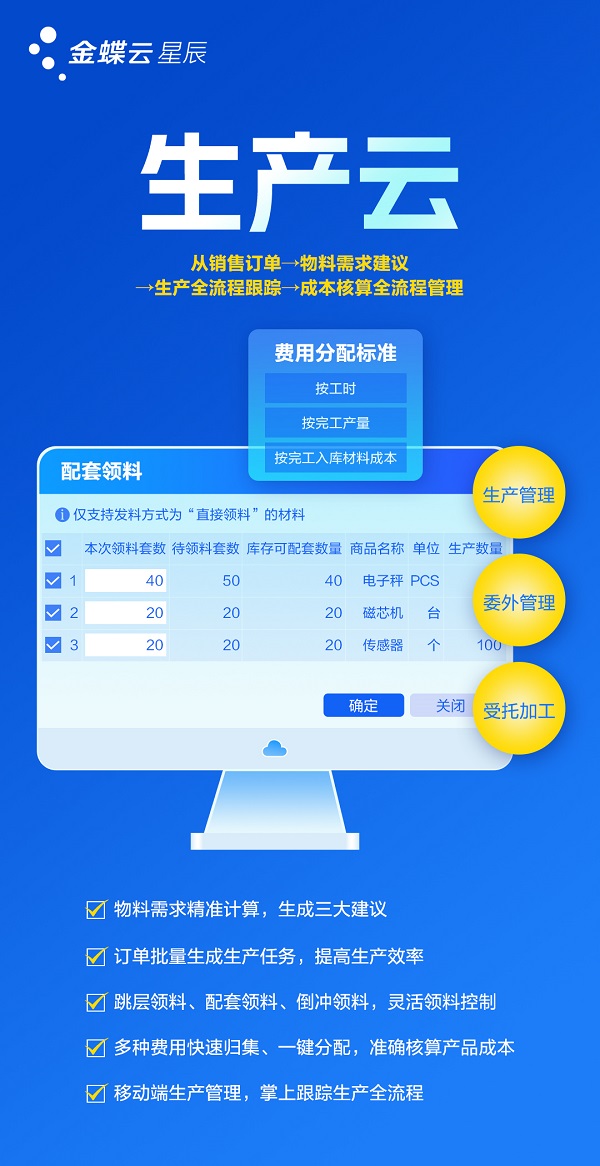 金蝶云·星辰旗舰版重磅发布，助力小型工贸企业产供销一体化